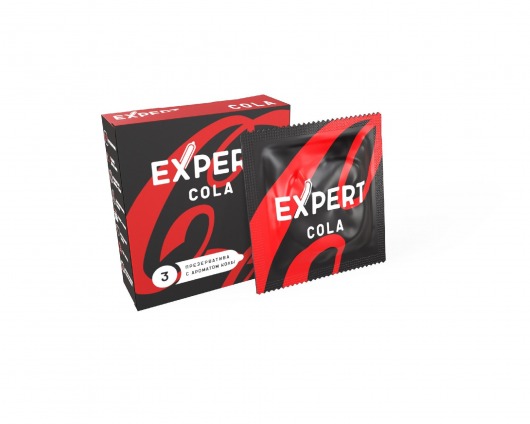 Презервативы с ароматом колы Expert Cola - 3 шт. - Expert - купить с доставкой в Костроме