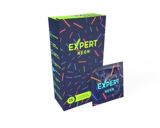 Светящиеся в темноте презервативы Expert Neon - 15 шт. - Expert - купить с доставкой в Костроме