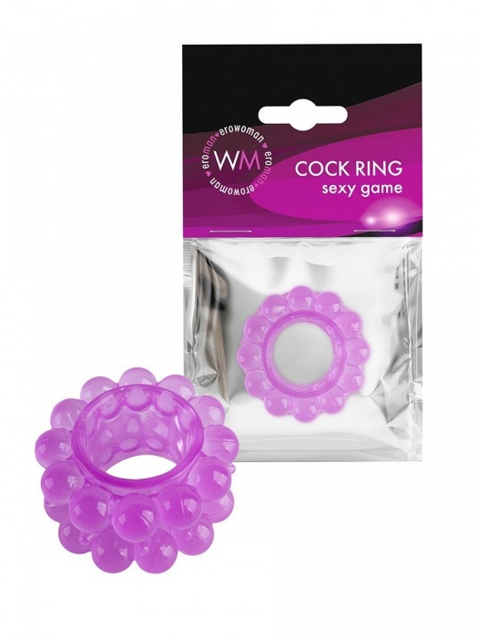 Лиловое эрекционное кольцо с 2 рядами стимулирующих шариков - Erowoman-Eroman - в Костроме купить с доставкой