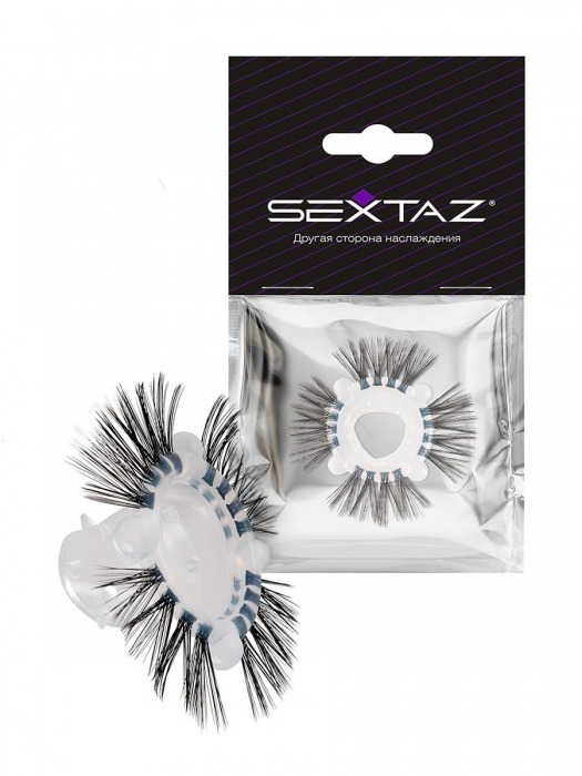 Эластичное эрекционное кольцо с черными «ресничками» - Sextaz - в Костроме купить с доставкой