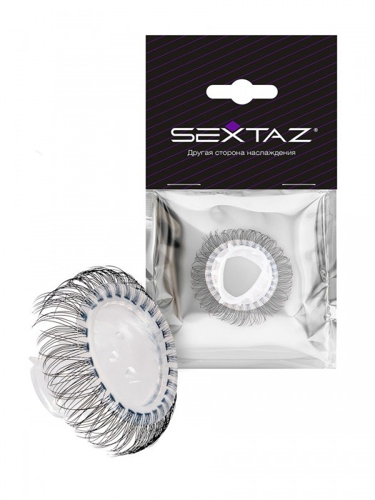 Эластичное эрекционное кольцо с длинными черными «ресничками» - Sextaz - в Костроме купить с доставкой
