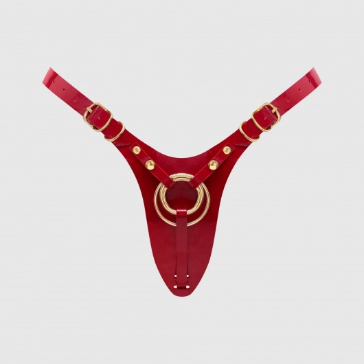Красный пояс для фиксации насадок Strap-On-Me Leatherette Harness Fabulous - Strap-on-me - купить с доставкой в Костроме