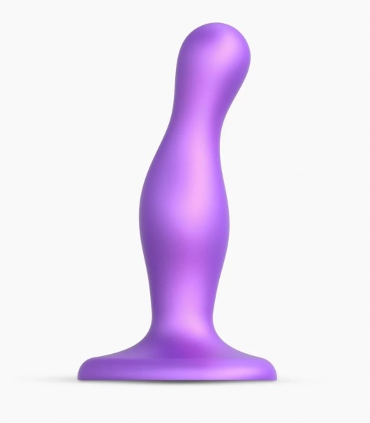 Фиолетовая насадка Strap-On-Me Dildo Plug Curvy size S - Strap-on-me - купить с доставкой в Костроме