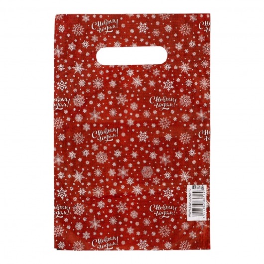 Красный подарочный новогодний пакет с вырубной ручкой (20х30 см) - Сима-Ленд - купить с доставкой в Костроме