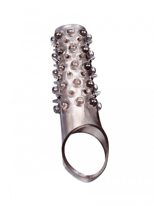 Дымчатая насадка на пенис с шипами и выпуклостями - 12 см. - Sex Expert - в Костроме купить с доставкой