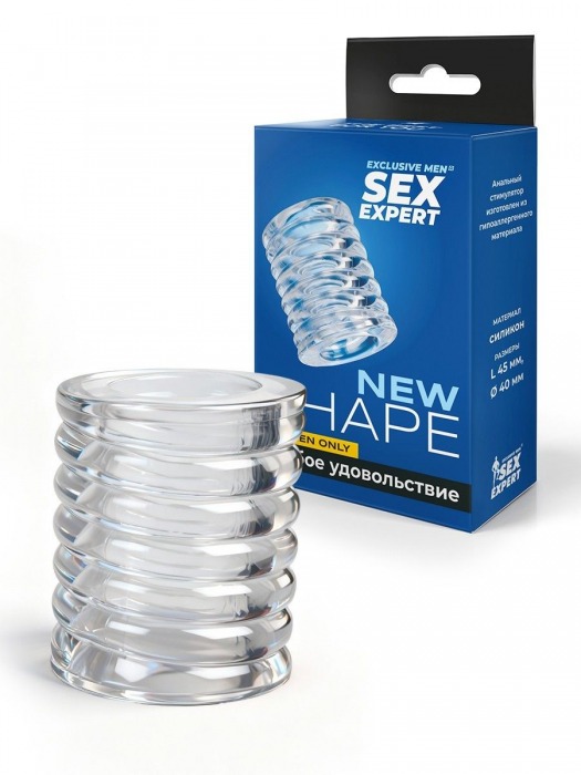 Прозрачная сквозная насадка на пенис с ребрышками - Sex Expert - в Костроме купить с доставкой