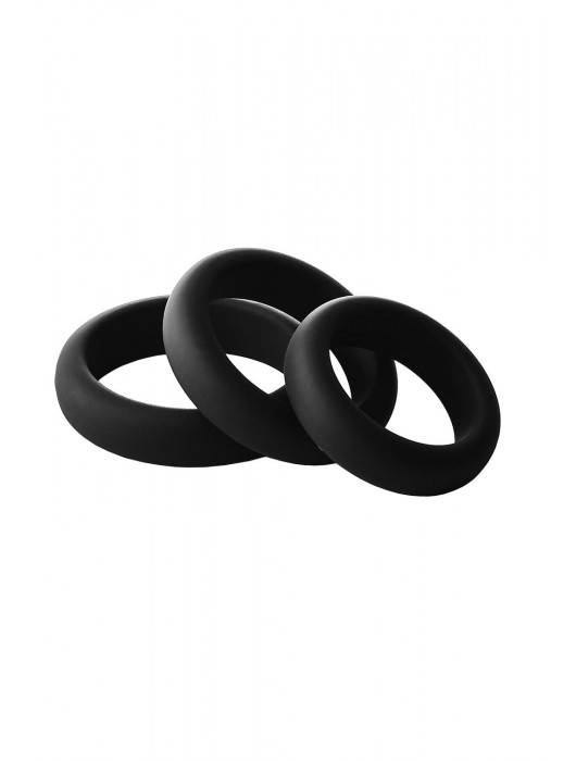 Набор из 3 черных эрекционных колец Smooth Silicone Cockring Pack - Dream Toys - в Костроме купить с доставкой