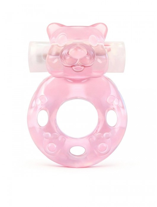 Розовое эрекционное виброкольцо в форме мишки - 1137 - в Костроме купить с доставкой