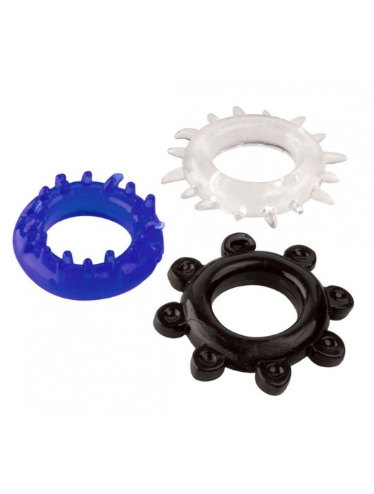 Набор из 3 эрекционных колец разного цвета и рельефа - Boys of Toys - в Костроме купить с доставкой