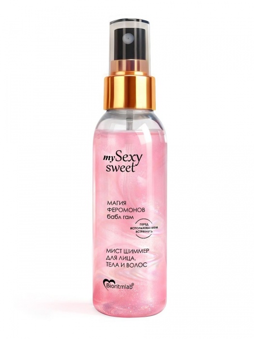 Мист для лица, тела и волос Sexy Sweet с ароматом бабл-гам, шиммером и феромонами - 95 мл. -  - Магазин феромонов в Костроме