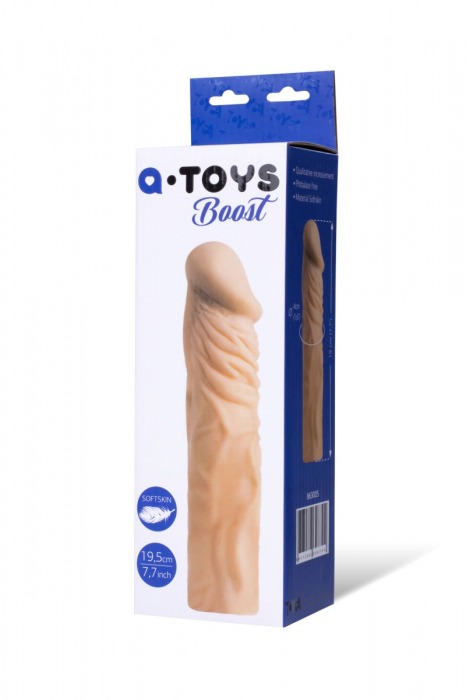 Насадка с ярко выраженной головкой и рельефным стволом - 19 см. - A-toys - в Костроме купить с доставкой