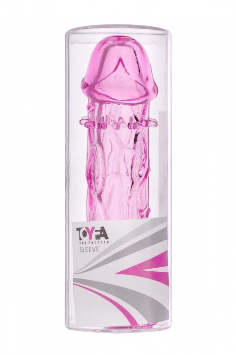 Гладкая розовая насадка с усиками под головкой - 12,5 см. - Toyfa Basic - в Костроме купить с доставкой