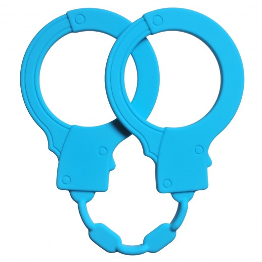 Голубые силиконовые наручники Stretchy Cuffs Turquoise - Lola Games - купить с доставкой в Костроме