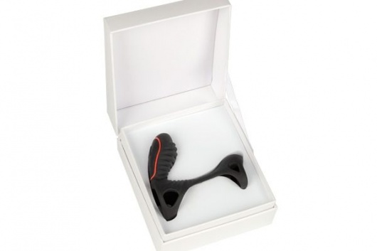 Чёрная насадка на фаллос Gladiator + LRS  с трехкнопочным пультом управления - Adrien Lastic - в Костроме купить с доставкой