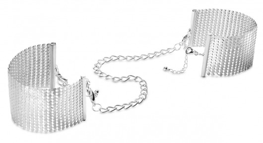 Серебристые наручники-браслеты Desir Metallique Handcuffs - Bijoux Indiscrets - купить с доставкой в Костроме