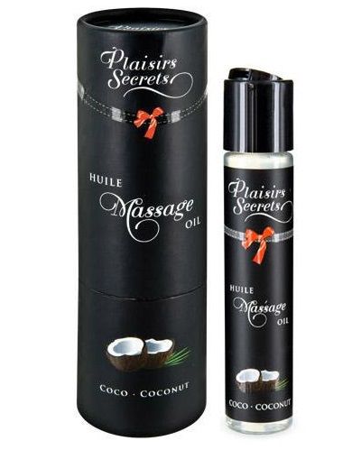 Массажное масло с ароматом кокоса Huile de Massage Gourmande Coco - 59 мл. - Plaisir Secret - купить с доставкой в Костроме