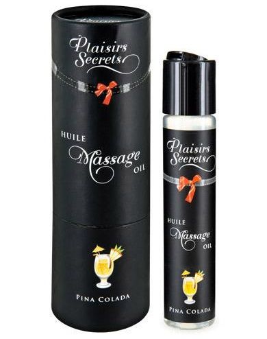 Массажное масло с ароматом пина колады Huile de Massage Gourmande Pina Colada - 59 мл. - Plaisir Secret - купить с доставкой в Костроме
