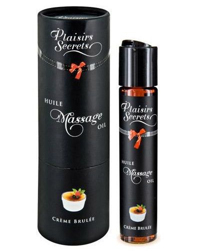 Массажное масло с ароматом крем брюле Huile de Massage Gourmande Creme Brulée - 59 мл. - Plaisir Secret - купить с доставкой в Костроме