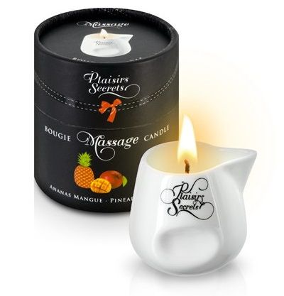 Массажная свеча с ароматом манго и ананаса Bougie de Massage Ananas Mangue - 80 мл. - Plaisir Secret - купить с доставкой в Костроме