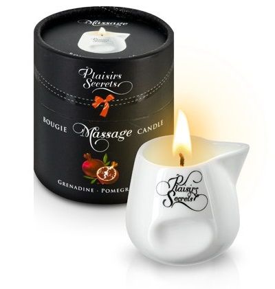 Массажная свеча с ароматом граната Bougie de Massage Gourmande Grenadine - 80 мл. - Plaisir Secret - купить с доставкой в Костроме