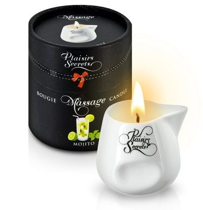 Массажная свеча с ароматом мохито Bougie de Massage Mojito - 80 мл. - Plaisir Secret - купить с доставкой в Костроме