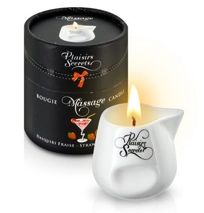 Массажная свеча с ароматом клубничного дайкири Bougie de Massage Daikiri Fraise - 80 мл. - Plaisir Secret - купить с доставкой в Костроме
