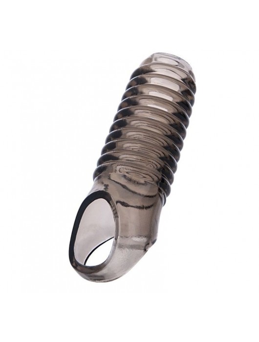 Дымчатая насадка с рёбрышками и подхватом мошонки ToyFa XLover - 12,5 см. - ToyFa - в Костроме купить с доставкой