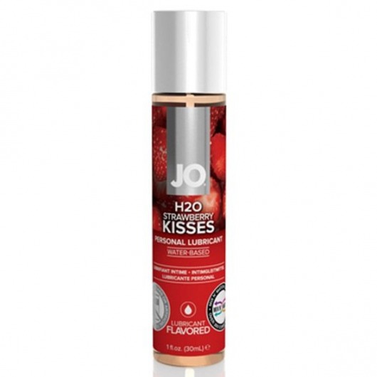 Смазка с ароматом клубники JO Flavored Strawberry Kiss - 30 мл. - System JO - купить с доставкой в Костроме
