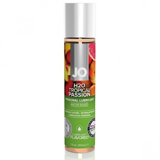Смазка с ароматом тропических фруктов JO Flavored Tropical Passion - 30 мл. - System JO - купить с доставкой в Костроме
