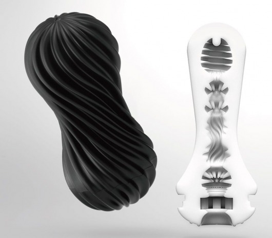 Мастурбатор FLEX Rocky Black с плотным рельефом - Tenga - в Костроме купить с доставкой