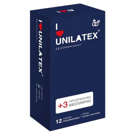 Ультрапрочные презервативы Unilatex Extra Strong - 12 шт. + 3 шт. в подарок - Unilatex - купить с доставкой в Костроме