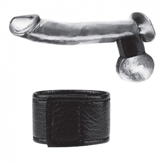 Чёрная утяжка на мошонку 1  Velcro Ball Stretcher - BlueLine - купить с доставкой в Костроме