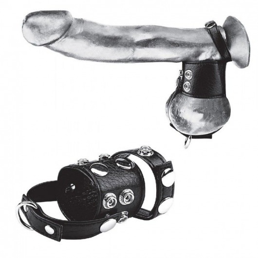 Утяжка на пенис и мошонку Cock Ring With 1.5  Ball Stretcher And Optional Weight Ring - BlueLine - купить с доставкой в Костроме
