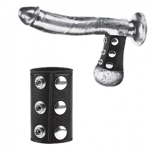 Чёрная утяжка на кнопках 100% PVC STRAP WITH METAL SNAP - BlueLine - купить с доставкой в Костроме