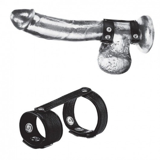 Утяжка на пенис с клёпками Duo Snap Cock And Ball Ring - BlueLine - купить с доставкой в Костроме