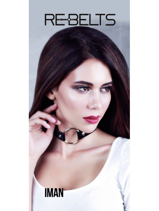 Чёрный чокер-кляп Iman Black - Rebelts - купить с доставкой в Костроме
