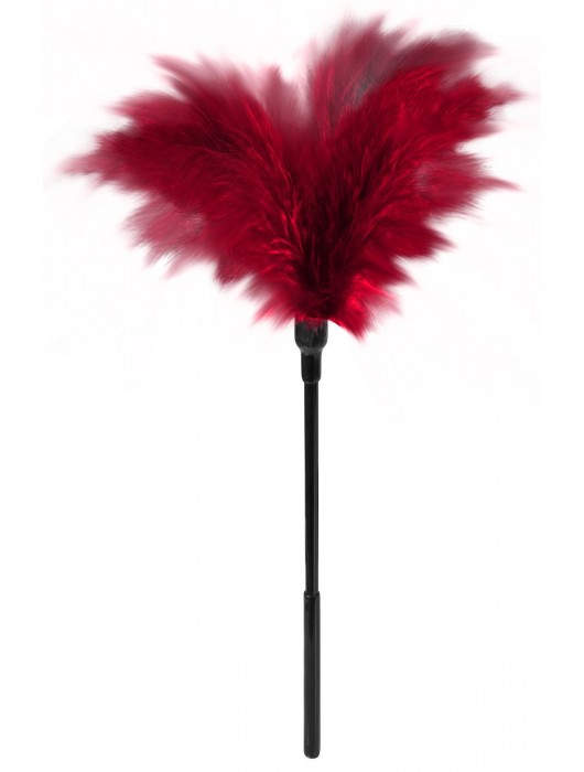 Пластиковая метелочка с красными пёрышками Small Feather Tickler - 32 см. - Blush Novelties - купить с доставкой в Костроме