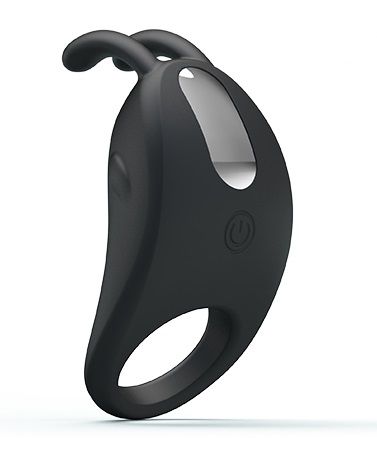 Чёрное эрекционное кольцо с вибрацией Rabbit Vibrator - Baile - в Костроме купить с доставкой