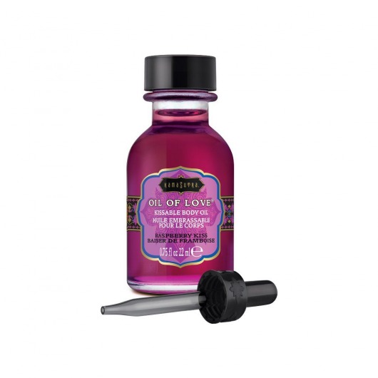 Масло для ласк с ароматом малины Oil of Love Raspberry Kiss - 22 мл. - Kama Sutra - купить с доставкой в Костроме