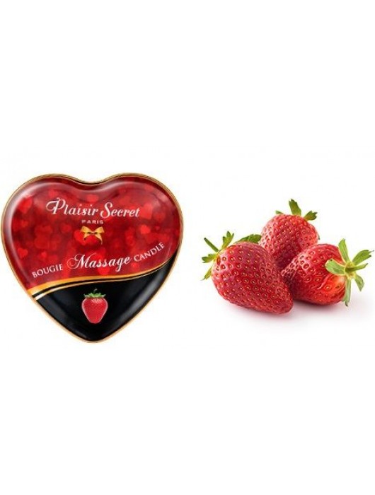Массажная свеча с ароматом клубники Bougie Massage Candle - 35 мл. - Plaisir Secret - купить с доставкой в Костроме