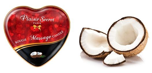 Массажная свеча с ароматом кокоса Bougie Massage Candle - 35 мл. - Plaisir Secret - купить с доставкой в Костроме