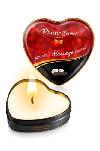 Массажная свеча с ароматом кокоса Bougie Massage Candle - 35 мл. - Plaisir Secret - купить с доставкой в Костроме