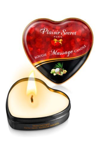 Массажная свеча с ароматом экзотических фруктов Bougie Massage Candle - 35 мл. - Plaisir Secret - купить с доставкой в Костроме