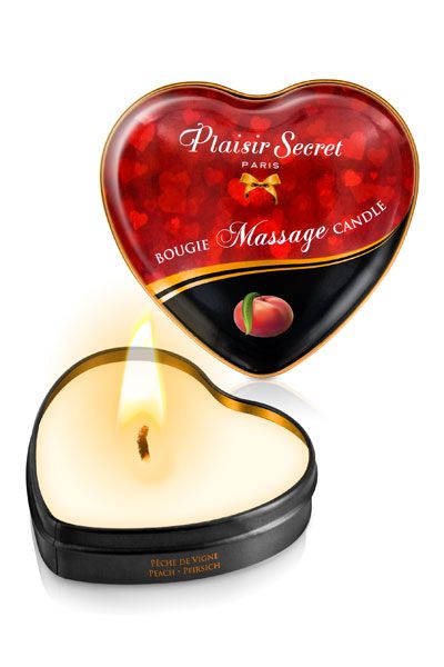 Массажная свеча с ароматом персика Bougie Massage Candle - 35 мл. - Plaisir Secret - купить с доставкой в Костроме
