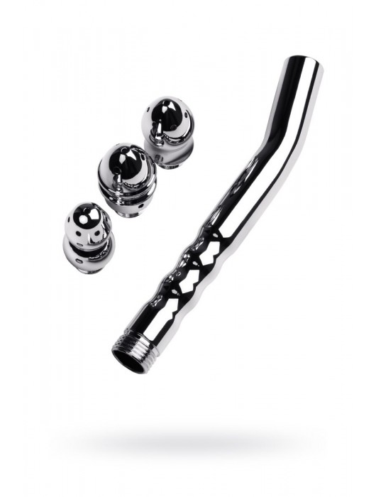 Металлический анальный душ с тремя насадками - ToyFa - купить с доставкой в Костроме