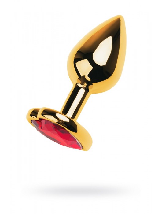 Золотистая анальная пробка с кристаллом-сердцем - 7,5 см. - ToyFa - купить с доставкой в Костроме