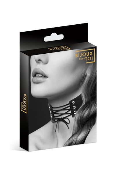 Оригинальный ошейник-чокер со шнуровкой - Bijoux Pour Toi - купить с доставкой в Костроме