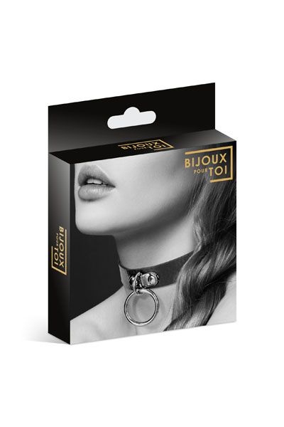 Узенький ошейник из полиуретана с кольцом - Bijoux Pour Toi - купить с доставкой в Костроме