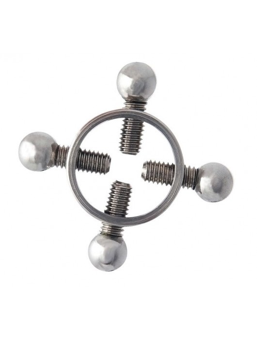 Серебристые зажимы для сосков на винтах - ToyFa - купить с доставкой в Костроме