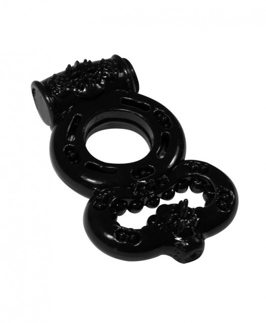 Чёрное эрекционное кольцо Rings Treadle с подхватом - Lola Games - в Костроме купить с доставкой